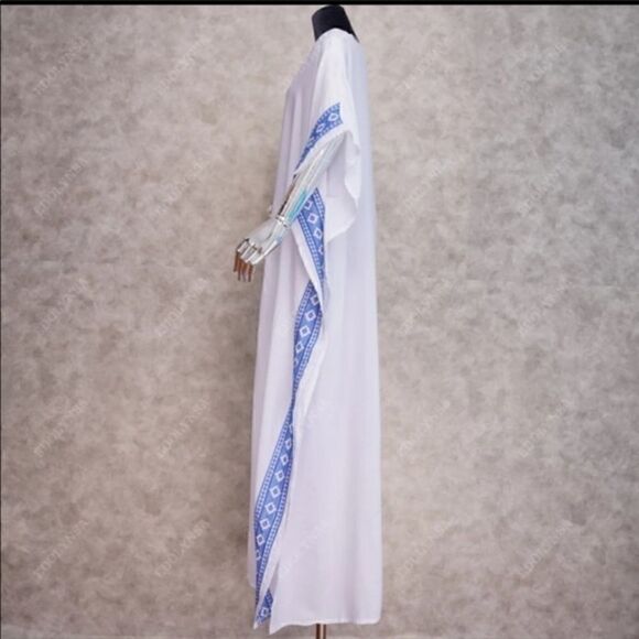 White Beach Maxi Coverup Duster One Size - Picture 8 of 9